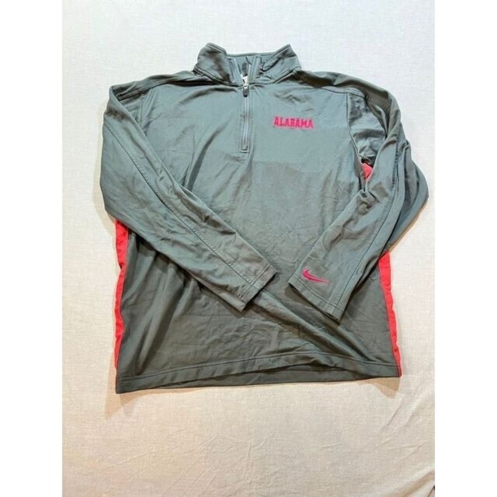 Alabama Nike Jacket Adult Medium Gray Long Sleeve Pullover Track Mens.